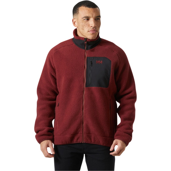 2025 Helly Hansen Mens Panorama Pile Fleece Block Jacket 49460 - Mars Red